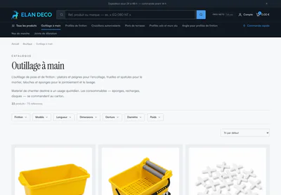 Elan Deco — the Outillage à main — Elan Deco page on desktop
