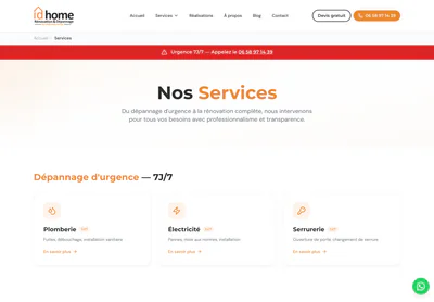 ID Home — the Nos Services de Rénovation & Dépannage — Levallois-Perret | ID Home page on desktop