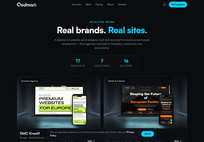Qodmark — la page Work — Qodmark sur ordinateur