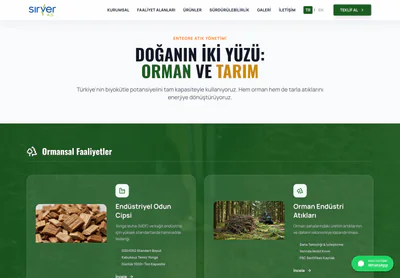 Sirver A.Ş. — the Faaliyet Alanları | Sirver A.Ş. page on desktop